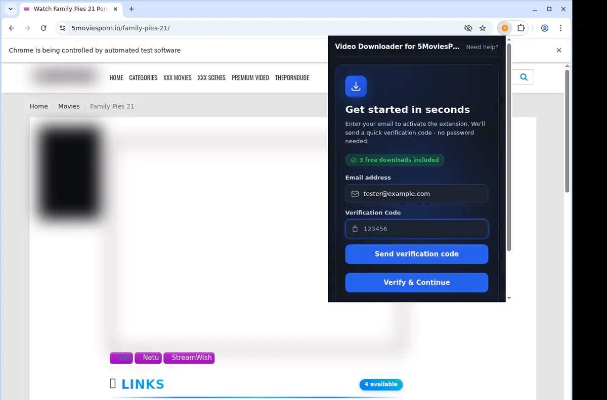 5moviesporn Video Downloader browser extension screenshot 4